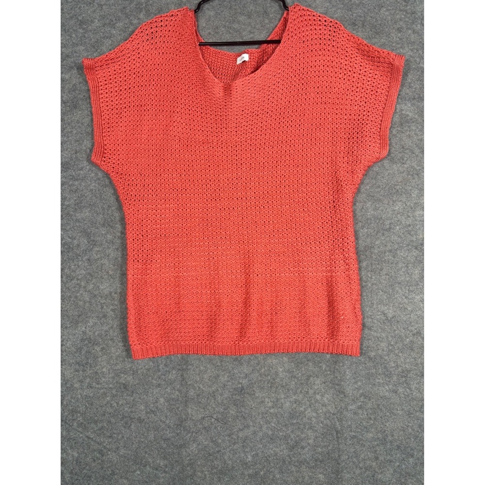 LASCANA Coral Open Knit V Neck Dolman Sleeve Sweater Top Women's